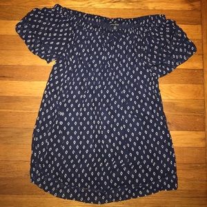 Lucky brand Navy off the shoulder top